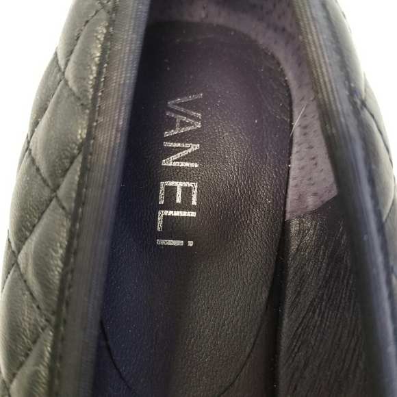 Vaneli Melore Black Quilted Leather Wedge - Picture 2 of 8